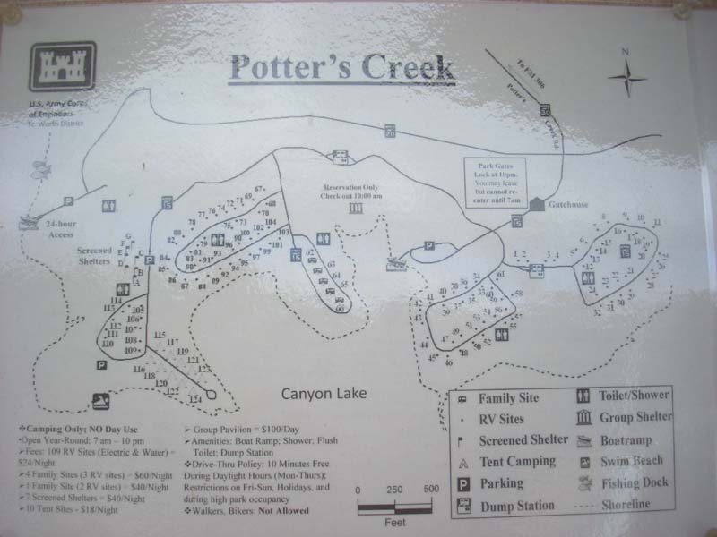 potters creek map